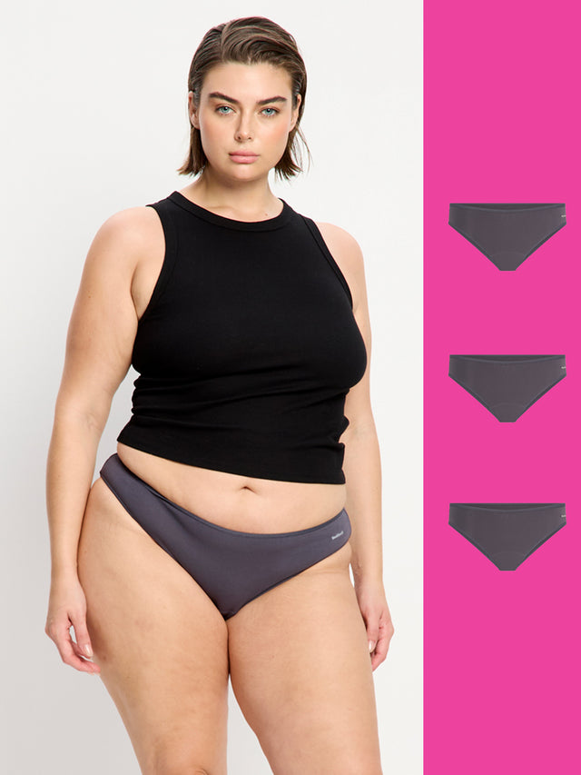 Basic Cheeky Bikini Light-Moderate Steel 3 Bundle